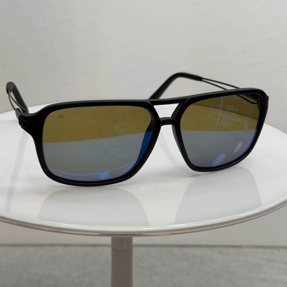 Serengeti‎ Venezia 8193 Matte Black Polarized Navigator Sunglasses Unisex